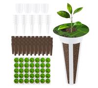 Green Blue Kit di Accessori per la Coltivazione | 60 spugne per piantine, 20 vassoi, 20 cupole e 60 adesivi per diversi cicli di coltivazione