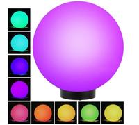 Green Blue Torce da giardino Lampada Solare Sfera Terra Luce al Suolo del Percorso Impermeabile 9 Colori Cambio Continuo Illuminazione Fino 8 Ore (Colore, 1 pezzo - 30cm)