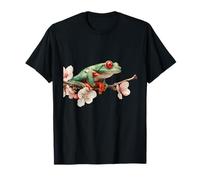 Green Body Tree Frog Rainforest Anfibio Red Eyed Tree Frog Maglietta