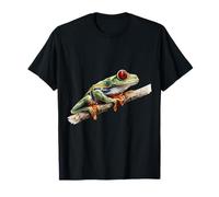 Green Body Tree Frog Rainforest Anfibio Red Eyed Tree Frog Maglietta