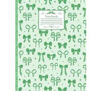 Green Bow-Themed Paperback College-Ruled 8.5”x11” Notebook: Soft Coquette Cute Pastel Journal with Adorable Ribbon Design - Perfect for Essential Stationery, School Notes, Teens & Women <3