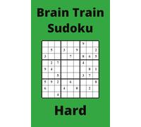 Green Brain Train Sudoku Book, 9x9 Puzzles, 250 Pages, 5x8, Hard