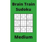 Green Brain Train Sudoku Book, 9x9 Puzzles, 50 Pages, 5x8, Medium