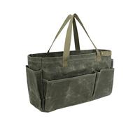 Green Camping Bag, Wet Wax Canvas Tote, Utensils Storage Bag, Camping Tableware Bag, Tool Bag Organizer, Firewood Carrying Bag, Garden Tool Bag Organizer for Camp Cooking Grilling Bbq Outdoor, Verde