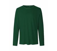 Green Cat Maglia a maniche lunghe da uomo, in 100% cotone biologico, certificata Fairtrade, Oeko-Tex e Ecolabel verde bottiglia S