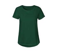 Green Cat Maglietta da donna, 100% cotone biologico, commercio equo, certificato Oeko-Tex ed Ecolabel, verde bottiglia, XS
