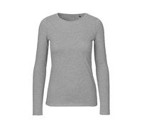 Green Cat Maglietta da donna a maniche lunghe, in 100% cotone biologico, certificata Fairtrade, Oeko-Tex e Ecolabel grigio M