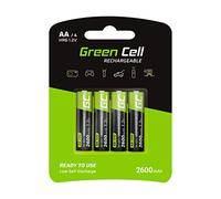 Green Cell 4 Pezzi Batterie Ricaricabili AA 2600mAh Ni-MH 1.2V | Ideali per Giocattoli, Telecomandi, Macchine Fotografiche e Altri Dispositivi Elettronici
