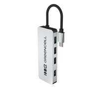 Green Cell Adattatore USB-C HUB 4 in 1, USB-C a 4 USB A 3.0, alloggiamento in alluminio, trasferimento dati fino a 5 Gbps, Plug & Play, distributore compatibile con MacBook, Dell, Lenovo, HP, ASUS 15