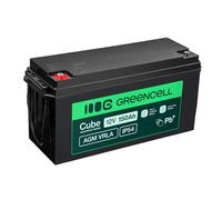 Green Cell AGM 12 V 150 Ah con batteria IP54, batteria al piombo, al piombo, al gel, resistente ai cicli, Unbemann Caravan fotovoltaica, sedia a rotelle, solare (12 V 150 Ah
