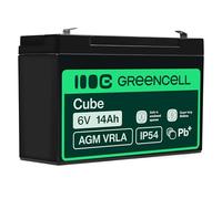 Green Cell AGM 6 V 14 Ah VRLA batteria al piombo batteria di ricambio al gel a batteria resistente ai cicli, giocattolo elettrico, allarme, corrente di emergenza, veicoli per bambini, quad, colore