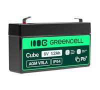GREEN CELL BATERÍA AGM DE PLOMO ÁCIDO AGM VRLA 6V 1.2AH PARA JUGUETES Y ALARMAS