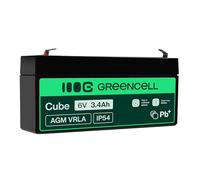 Green Cell AGM 6V 3,4Ah VRLA Batteria al Piombo per Casse e Bilance