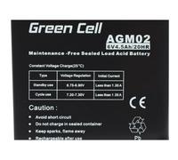 Green Cell AGM02 batteria UPS Acido piombo [VRLA] (Green Cell AGM VRLA 6V 4.5Ah maintenance-free battery for alarm system, cash