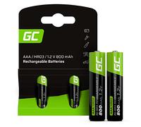 Green Cell Batterie Ricaricabili 2 Pezzi AAA 800mAh Ni-MH Precaricate 1.2V | 2 Pezzi di Batterie AAA, ideali per Giocattoli, Telecomandi, Macchine Fotografiche e Altri Dispositivi Elettronici