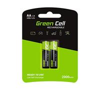 Green Cell Batterie Ricaricabili AA 2000mAh Ni-MH Precaricate - 2 Pezzi di Batterie AA 1.2V per Uso Quotidiano, Ideali per Giocattoli, Telecomandi, Fotocamere e Altri Dispositivi Elettronici