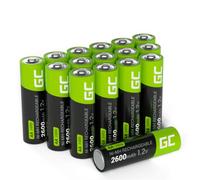 Green Cell Batterie Ricaricabili AA 2600mAh Ni-MH - 16 Pezzi di Batterie AA 1.2V per Uso Quotidiano, Ideali per Telecomandi, Giocattoli e Altri Dispositivi Elettronici