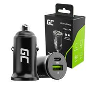 GC CADM-GC-38AC - Caricabatterie USB, 38 W, 1 USB-C, 1 USB-A, nero
