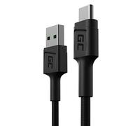 Green Cell Cavo USB-A - USB-C Tipo C 0.3m Cavo di ricarica nero Compatibile con Samsung Galaxy S23 S22 S21 S20 Ultra S10 S9 S8+ | Note 20 10 9 8 | Telefoni Android