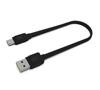 Green Cell Cavo USB-A - USB-C Tipo C 25cm Cavo di ricarica corto nero Compatibile con Samsung Galaxy S23 S22 S21 S20 Ultra S10 S9 S8+ | Note 20 10 9 8 | Huawei Honor | Telefoni Android