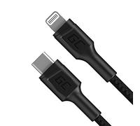 Green Cell Cavo USB-C Lightning 1m PowerStream Apple MFi PD 26W per iPhone 11 12 13 14 Pro Max Mini iPad Air mini Ricarica rapida 30min Kevlar Nero