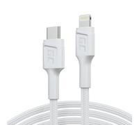 Green Cell Cavo USB-C Lightning 1m PowerStream | Apple MFi | PD 26W | per iPhone 11 12 13 14 Pro Max Mini | iPad Air mini | Ricarica rapida 30min | Kevlar | Bianco