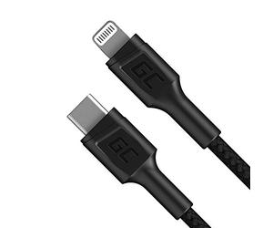 Green Cell Cavo USB-C Lightning 1m PowerStream Apple MFi PD 26W per iPhone 11 12 13 14 Pro Max Mini iPad Air mini Ricarica rapida 30min Kevlar Nero