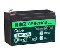 Green Cell Cube Batteria LiFePO4 12,8V 7Ah con BMS per Camper e Barca | Ideale per Impianti Solari e Sistemi off-grid, Tecnologia al Litio Ferro Fosfato Leggera, Sicura e Adatta all’uso Mobile