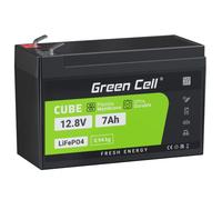 Green Cell CUBE LiFePO4 Batteria 7Ah 12.8V - Batteria al litio di ferro fosfato per camper, barche, impianti solari, sistemi off-grid, con BMS, leggera e sicura