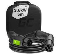 Green Cell GC Tipo 1 Cavo di Ricarica EV Auto Elettrica PHEV | 3.6kW | 16A | 5 Metri | Tipo 1 a Tipo 2 | Monofase | Compatibile con C-Zero, Partner Electric, Ion, Focus Electric, Soul EV, Prius, Leaf