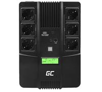 Green Cell Gruppo di Continuità UPS 800VA/480W 230V Line Interactive | AVR, Display LCD, USB/RJ45, 6 Uscite Schuko e Protezione da Sovratensioni