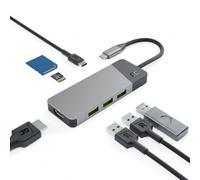 Green Cell HUBGC01 - USB tipo-C - HDMI - USB 3.2 Gen 2 (3.1 Gen 2) Type-A - USB 3.2 Gen 2 (3.1 Gen 2) Type-C - MicroSD (TransFlash) - SD - 5000 Mbit/s - 60 Hz - 3840 x 2160