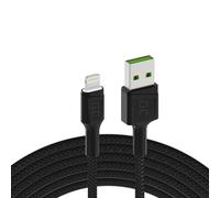 Green Cell Cavo USB-A - Lightning 1.2m con illuminazione a LED Cavo di ricarica nero Apple iPhone 14 13 12 11 SE Pro Max X XR XS Max 8 7 Plus 6 6S 5 5C 5S Plus | iPad Air/Pro/Mini | iPod