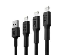 GC Ray LED | SET 3x 30cm 120cm 200cm Lightning Cavo Nylon Cavetto Cable di Ricarica per Apple iPhone 13 12 11 SE Pro/Max | iPhone X XR XS Max | iPhone 8 7 Plus | iPhone 6 6S 5 5C 5S | iPad Air Pro