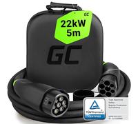 Green Cell Snap Tipo 2 Cavo di Ricarica 22kW 5m 32A per EV Auto Elettriche Tipo 2 a Trifase TÜV Compatibile con Model Y 3 S X, 500e, 600e, e-208, e-2008, ZOE, ID.3, ID.4, iX1, EV6, Mach-E