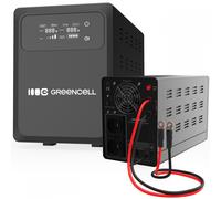Green Cell UPS 500 W 800 VA PowerCore, alimentazione di emergenza con display LCD, AVR UPS con onda sinusoidale pura, connettore batteria esterno, protezione da sovratensione, surriscaldamento