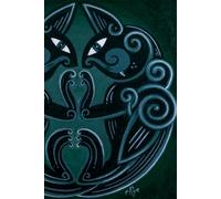 Green Celtic Cats lined notebook