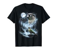 Green Ch onure Howling at Moon 90's Retro Pappagallo Maglietta