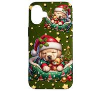 Green Christmas Accessories For Women Golden Retriever Dog Custodia per iPhone 16 Plus
