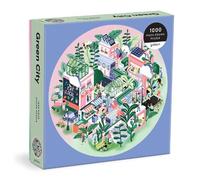 Galison 9780735373266 Green City Round Jigsaw Puzzle, Multicoloured, 1000 Pieces