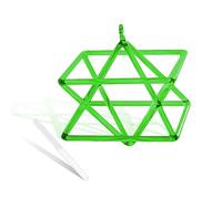 Green Clear Water Hexagram Star Quartz Pyramid 5-10 Inch Mokaba Merkaba Terapia del suono Meditazione Yoga Meditazione Sollievo dallo stress Supporto ad angolo Strumenti a percussione inclusi bastonci