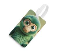 Green Clever Monkey - Etichette per bagagli con carta d'identità, resistenti etichette per borse da viaggio, impermeabili, per valigie, zaini e custodie da viaggio, stile bianco