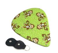 Green Clever Monkey Plettri per chitarra, 6 plettri per chitarra, stampati su entrambi i lati, per chitarra elettrica, basso, ukulele (0,46 mm, 0,71 mm, 0,96 mm)