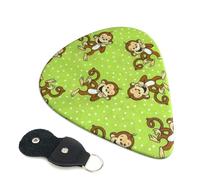 Green Clever Monkey Plettri per chitarra con stampa scimmia, 6 pezzi, plettro per chitarra acustica, elettrica, basso, chitarre acustiche, ukulele, sottile, medio, spesso, set da 0,46 mm