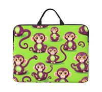 Green Clever Monkey Print 14 Pollice Laptop Case Sleeve Computer Portatile Borsa Per Scuola Ufficio Viaggi Uso Quotidiano