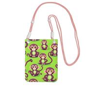 Green Clever Monkey Print - Borsa a tracolla per cellulare da donna e uomo, accessorio da viaggio, rosa, Taglia unica