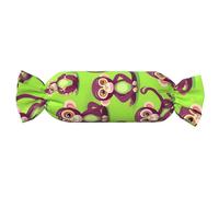 Green Clever Monkey Print Candy Cuscino cilindrico Comfort Roll Pillow Travel Neck Pillow Adatto per testa, collo e schiena supporto