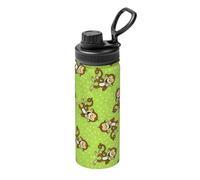 Green Clever Monkey Printing - Bollitore termico sportivo da 510 g, per ciclismo, palestra, basket, attività all'aperto, ideale come regalo