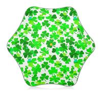 Green Clover Leaves - Ombrello antipioggia per bambini con punte arrotondate, ombrelli con gancio per bambini 4T-8 Y, tettoia da 88,9 cm
