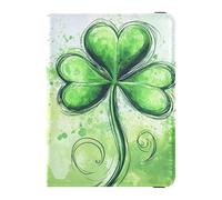 Green Clover Shamrock Lucky St.Patrick's Porta passaporto in pelle per viaggi di grande capacità portafoglio da viaggio per viaggi in famiglia accessori indispensabili
